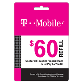 $60 T-Mobile Prepaid Refill Card