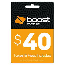$40 Boost Mobile Re-Boost Card