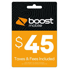 $45 Boost Mobile Re-Boost Card