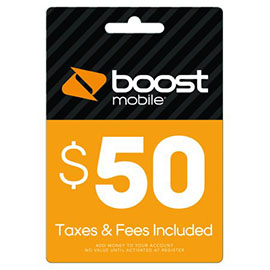 $50 Boost Mobile Re-Boost Card