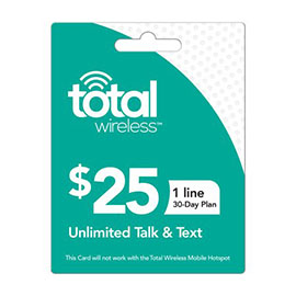 Total Wireless $25 Individual 30 Day Plan