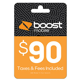 $90 Boost Mobile Re-Boost Card