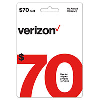 Verizon $70 Prepaid Refill Card