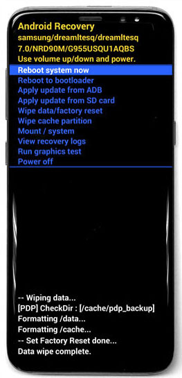 gs8 select reboot system now