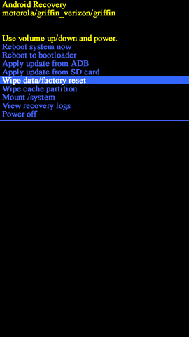 wipe data factory reset