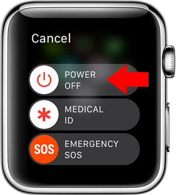 Apple Watch Series 3 power off screen