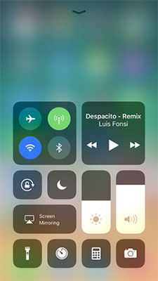 Control Center menu