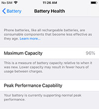 Battery health - Percentage